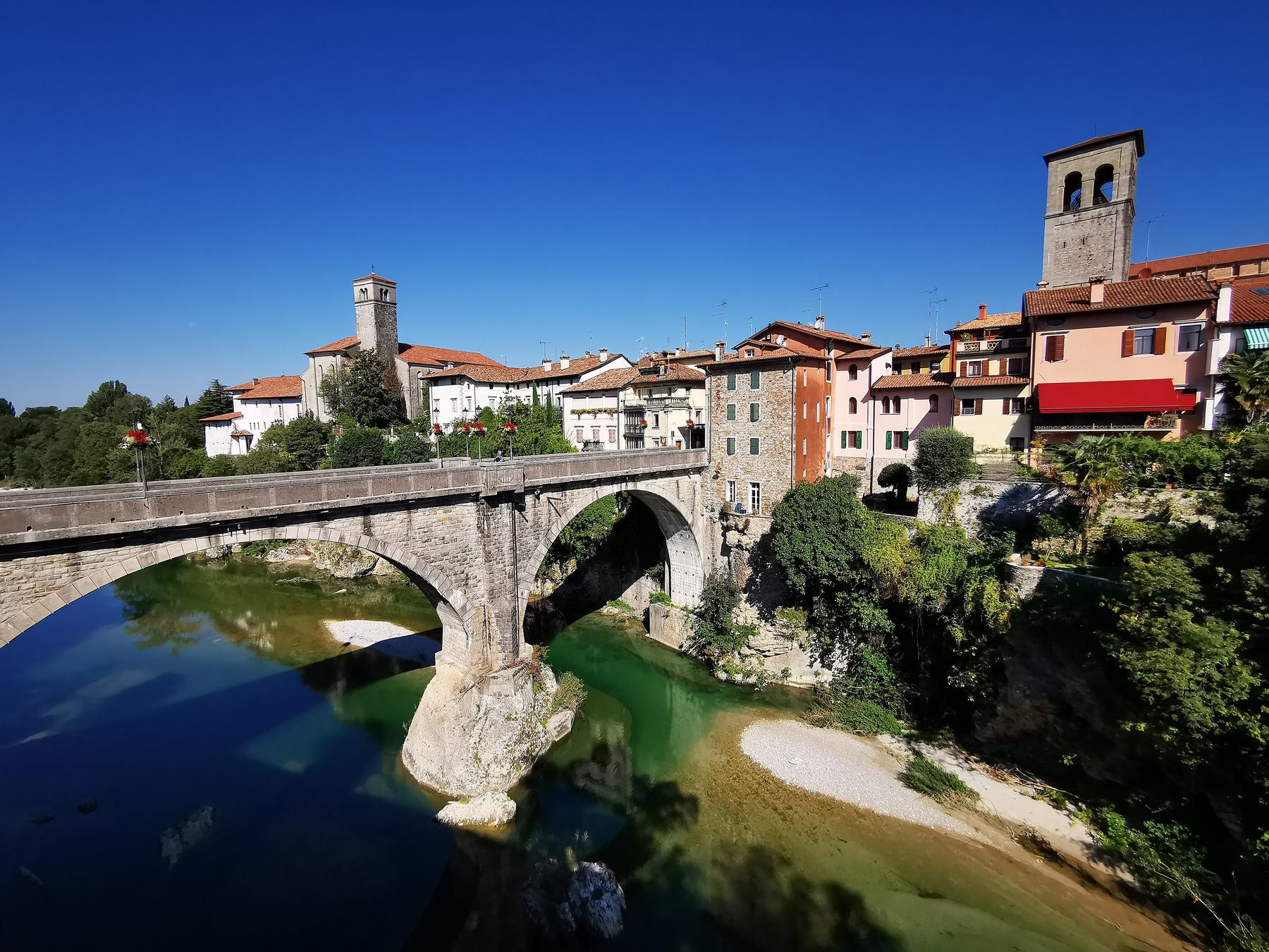Devil's Bridge over the emerald Natisone river below Cividale's old town